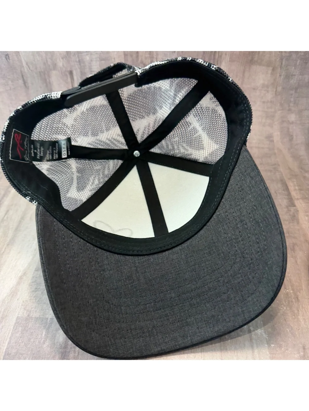 Grace Folly Trucker Hat Beach Heart Tropical Gray Black Mesh Back Snapback Cap